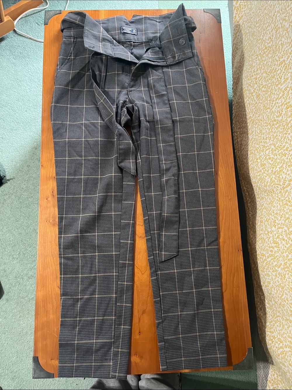 Abercrombie & Fitch Gray Plaid Trousers